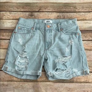 JBD Light Blue Distressed Denim Shorts